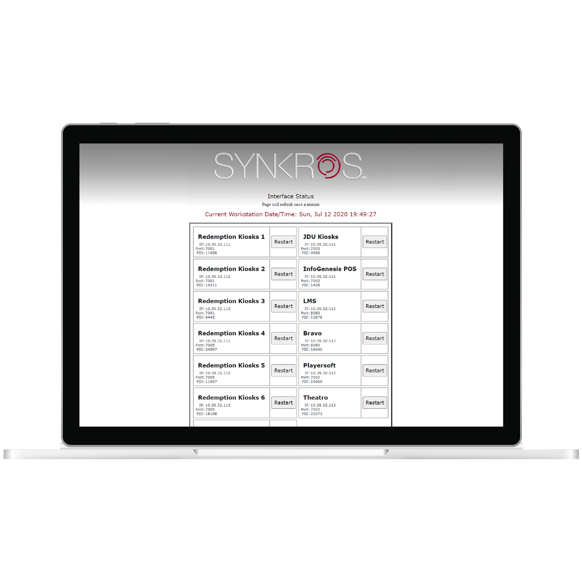 InfoSYNK Restart Tool Desktop